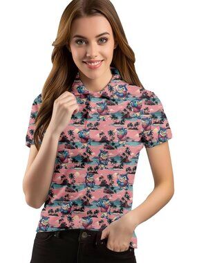 Women Shark Short Sleeve Quick Dry Tennis Shirts Athletic Yoga Tops Fit